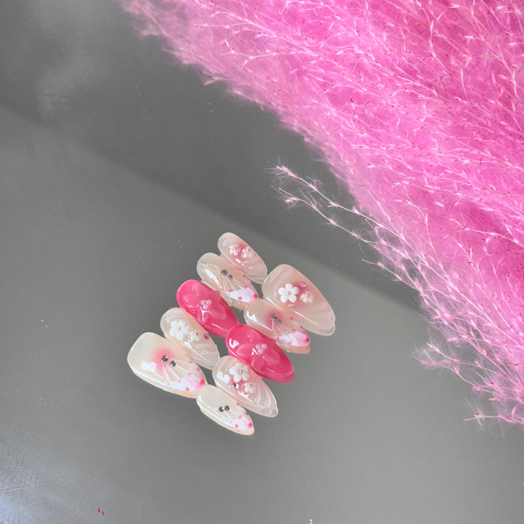 Sweet Pink Blossom Mix Press-On Nails