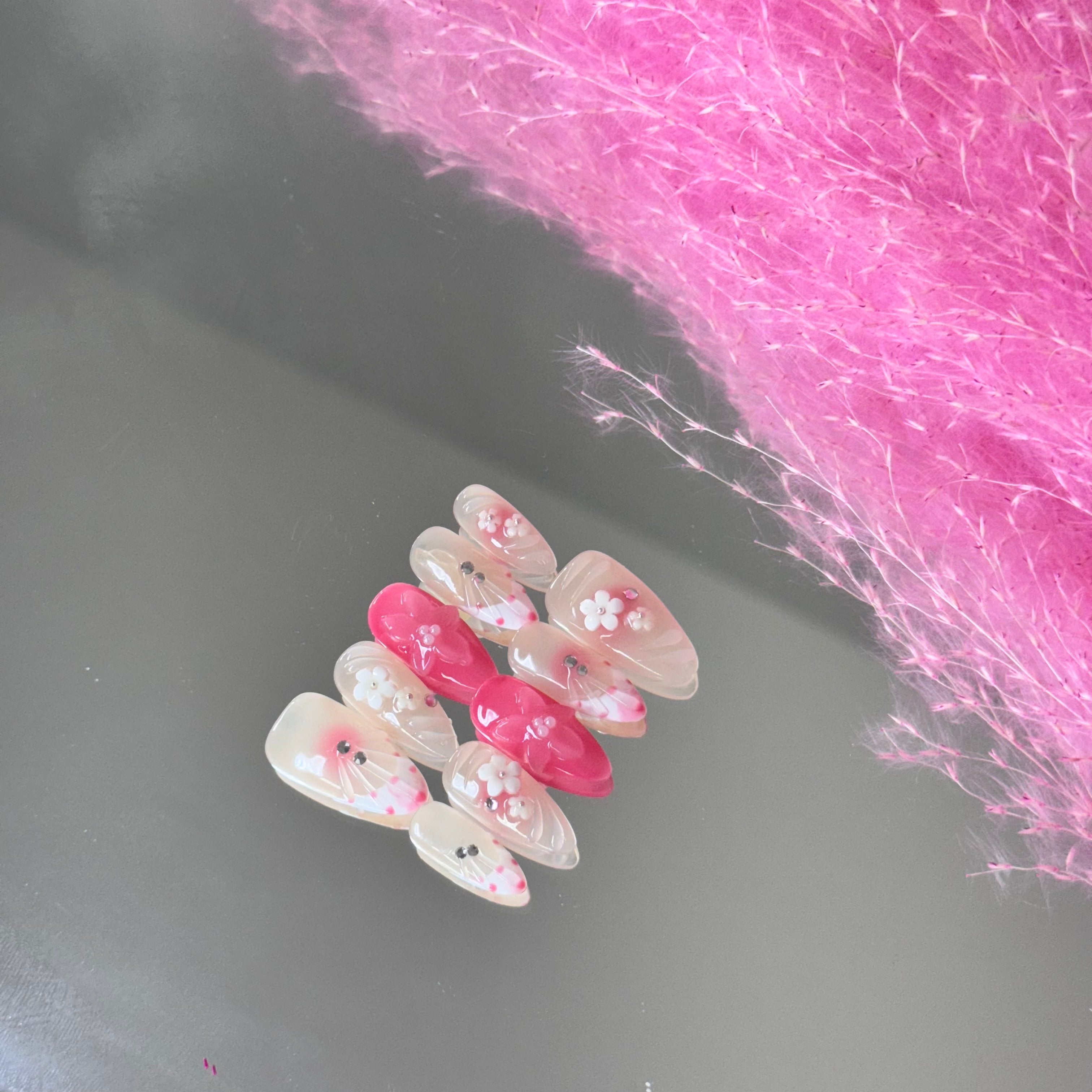 Sweet Pink Blossom Mix Press-On Nails