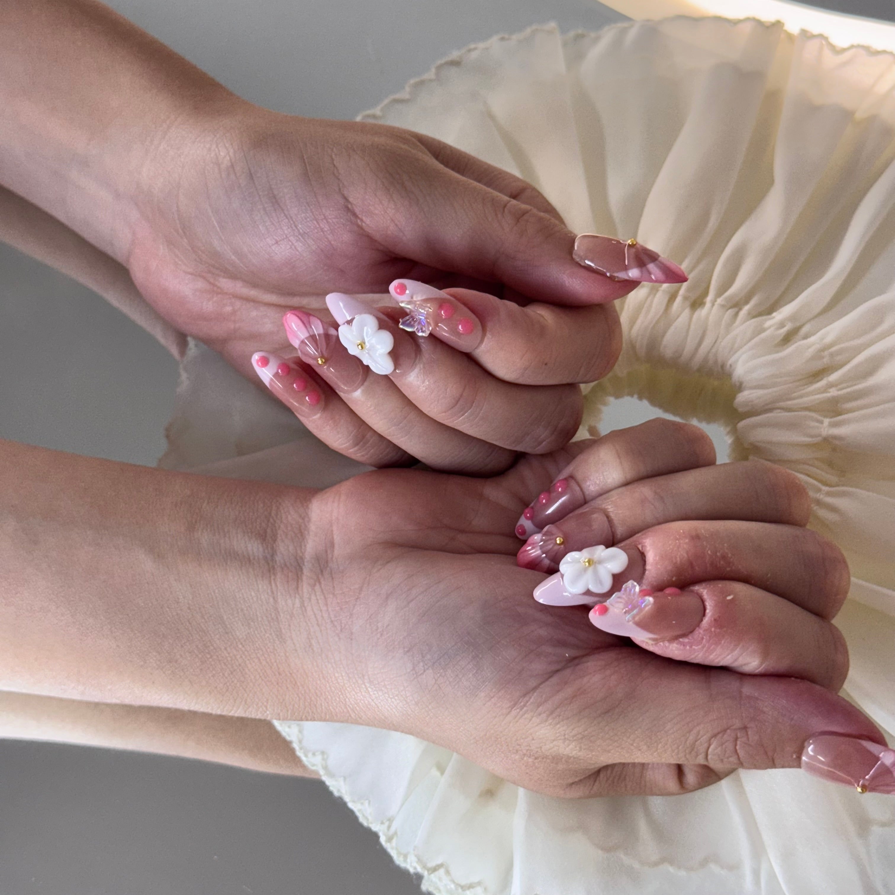 Pink Blossom Dreamy Gradient Press-On Nails