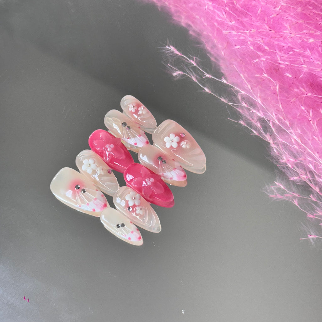 Sweet Pink Blossom Mix Press-On Nails