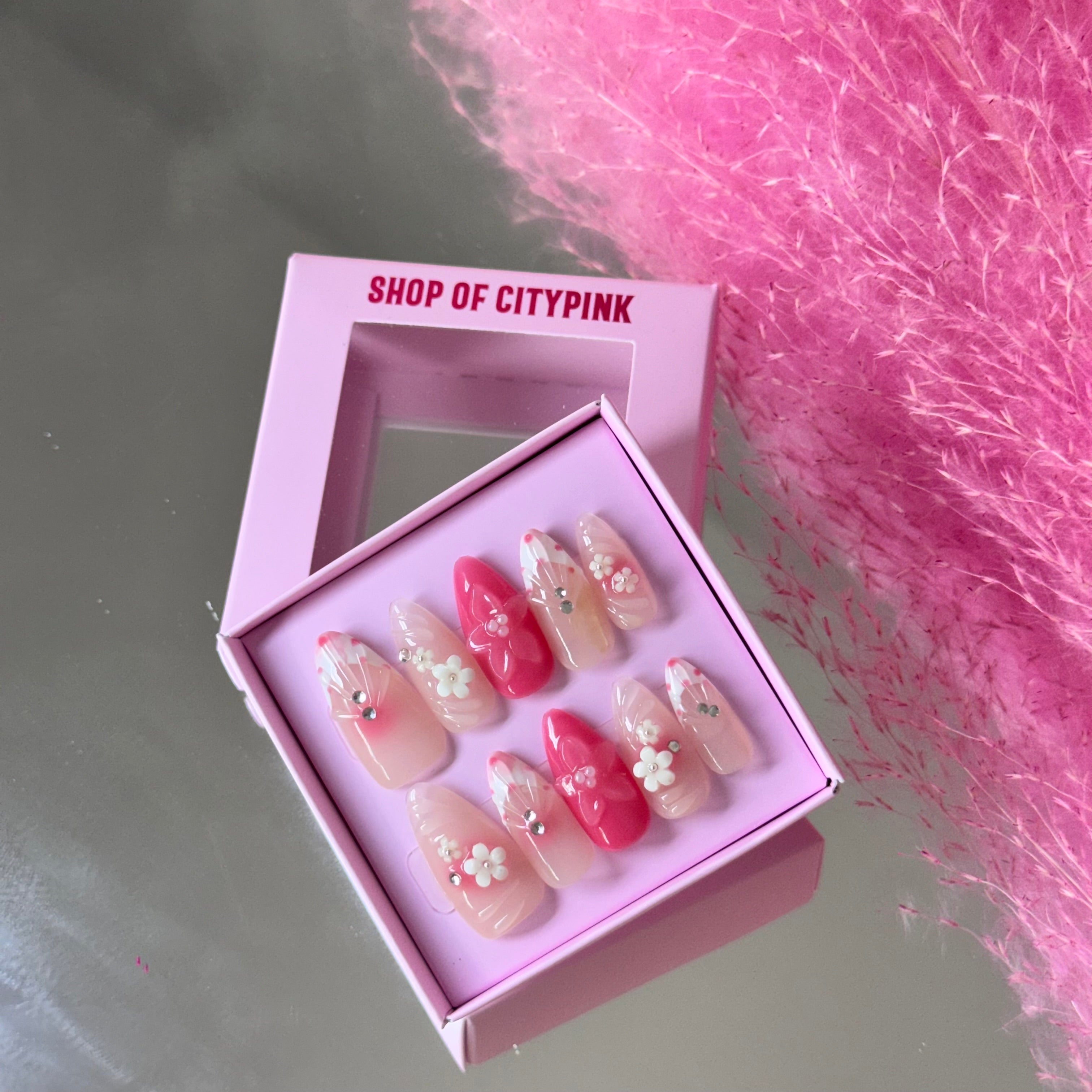 Sweet Pink Blossom Mix Press-On Nails