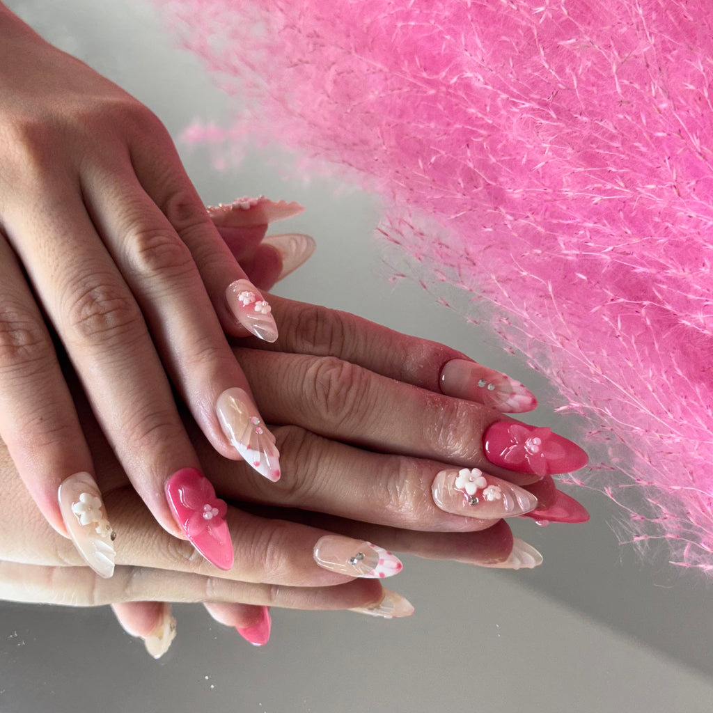 Sweet Pink Blossom Mix Press-On Nails