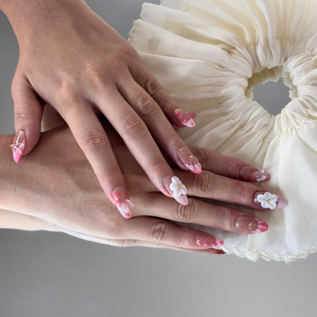 Pink Blossom Dreamy Gradient Press-On Nails